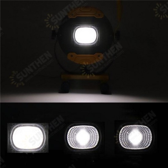 30W Portable USB Rechargeable COB LED Flood Light Outdoor Emergency Camping Lamp for Hiking 220V