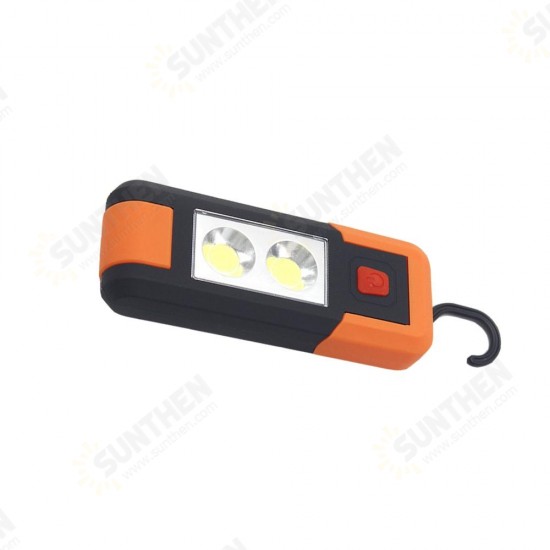 3W Portable Magnetic COB LED Work Light Battery Powered Camping Tent Emergency Lantern With Hook