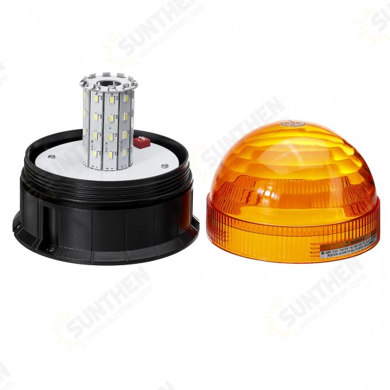 DC12-24V 40LED Magnetic Roof Rotating Flash Amber Beacon Strobe Tractor Warning Signal Light