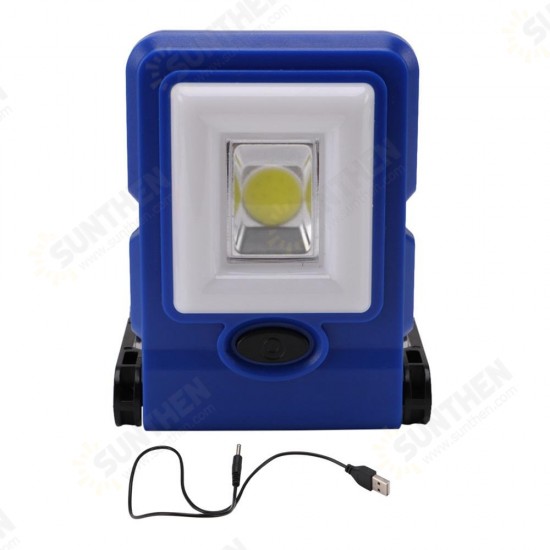 Portable COB USB Rechargeable Camping Work Light Hook Outdoor Fishing Hiking Lamp