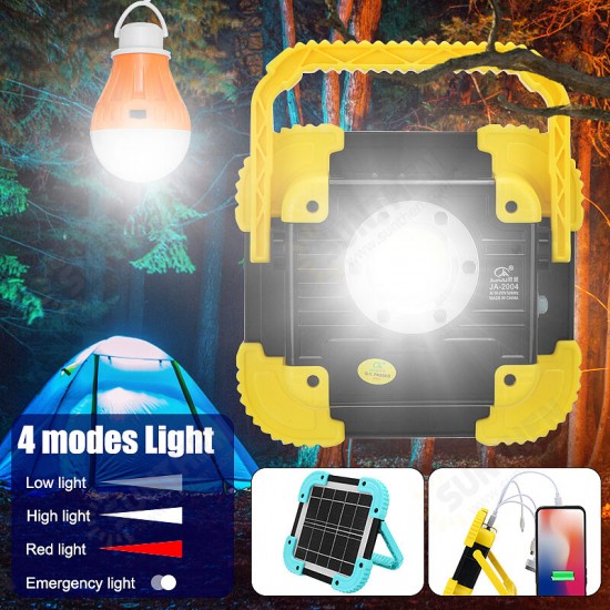 Portable LED Work Light USB Rechargeable 360°Adjustable Flashlight w/ Light Bulb