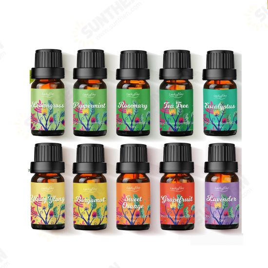 10PCS 10ml Aromatherapy Essential Oil Remove Odor Fragrances 100% Natural Reduce Fatigue