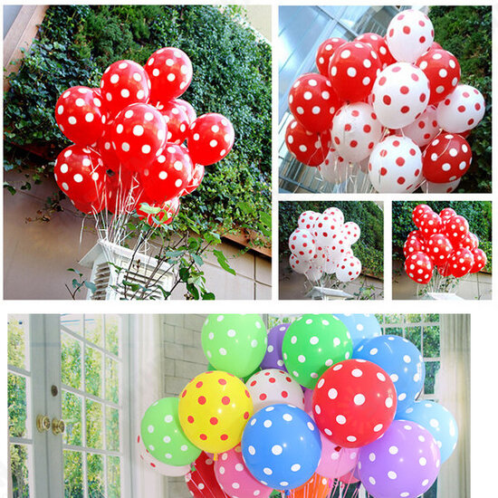 100pcs 12 Inch Wedding Party Balloons Wedding Room Dot Balloons Room Party Decoration