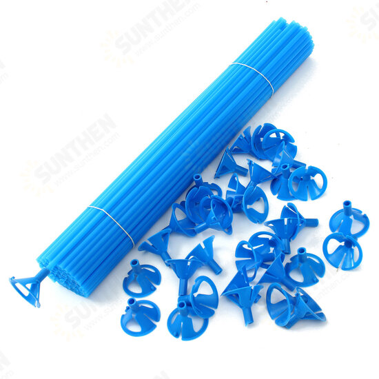 100pcs 38cm Plastic Colorful Balloon Stick Balloon Prop Party Decoration