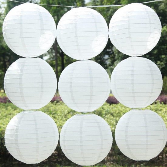 10Pcs 4inch/8inch/12inch/16inch Lot White Color Paper Lanterns Wedding Party Decorations US