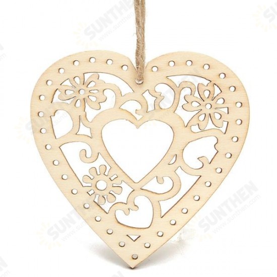 10pcs Wooden Laser Cut Heart Shapes Craft Embellishments Decoration Wedding Favors