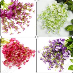 12 Pcs Artificial Silk Flower Wisteria Vine Hanging Garland Garden Wedding Decorations 12 Pcs Artificial Silk Flower Wisteria Vine Hanging Garland Garden Wedding Decorations
