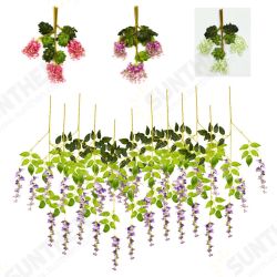 12 Pcs Artificial Silk Flower Wisteria Vine Hanging Garland Garden Wedding Decorations 12 Pcs Artificial Silk Flower Wisteria Vine Hanging Garland Garden Wedding Decorations