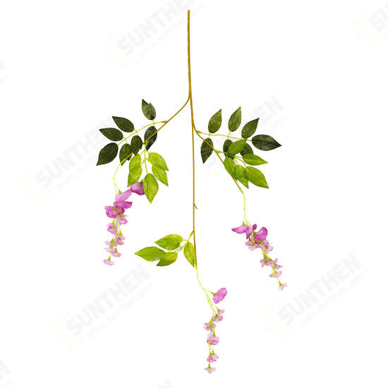 12 Pcs Artificial Silk Flower Wisteria Vine Hanging Garland Garden Wedding Decorations