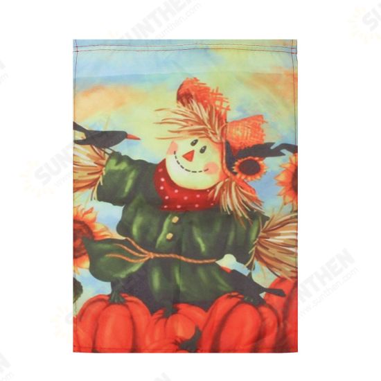 12inch x 18inch Autumn Black Crow Pumpkins Scarecrow & Sunflower Fall Garden Flag Decorations