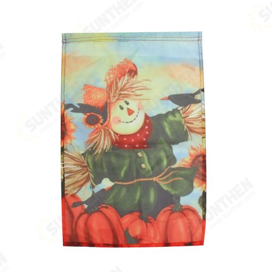 12inch x 18inch Autumn Black Crow Pumpkins Scarecrow & Sunflower Fall Garden Flag Decorations