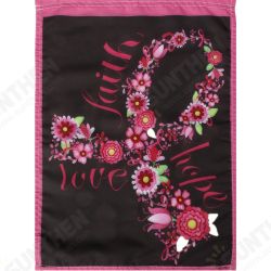 12.5inchx18inch Faith Hope Love Garden Flag Pink Ribbon Breast Cancer Awareness Floral Decorations 12.5inchx18inch Faith Hope Love Garden Flag Pink Ribbon Breast Cancer Awareness Floral Decorations