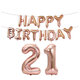 18/21/30/40/50/60th Rose Gold Happy Birthday Foil Balloon Banner Kit Party Decorations