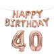 18/21/30/40/50/60th Rose Gold Happy Birthday Foil Balloon Banner Kit Party Decorations