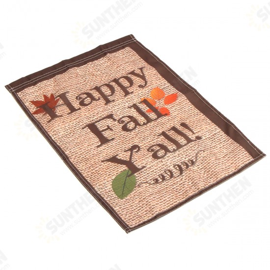 18inchx12.5inch Happy Fall Yall Autumn Polyester House Holiday Decorations Garden Flag