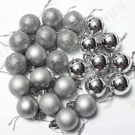 24pcs Xmas Tree Decoration Christmas Glitter Balls Ornament