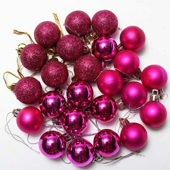 24pcs Xmas Tree Decoration Christmas Glitter Balls Ornament