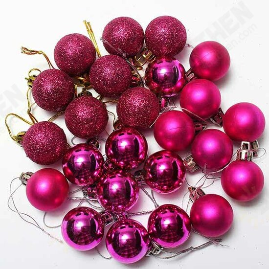 24pcs Xmas Tree Decoration Christmas Glitter Balls Ornament