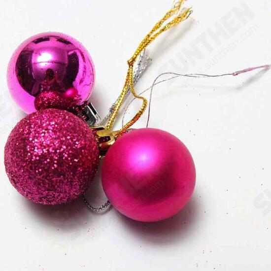 24pcs Xmas Tree Decoration Christmas Glitter Balls Ornament