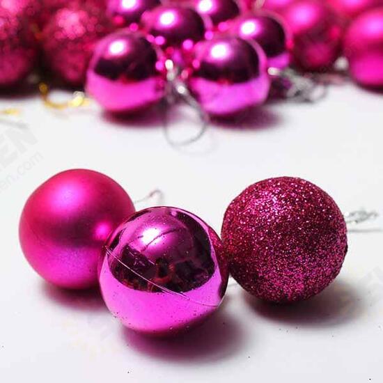 24pcs Xmas Tree Decoration Christmas Glitter Balls Ornament