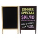 24x39 Inch Double-sided Foldable Pinewood Frame Chalkboard Wedding Shop Sign Memo Message Menu Board