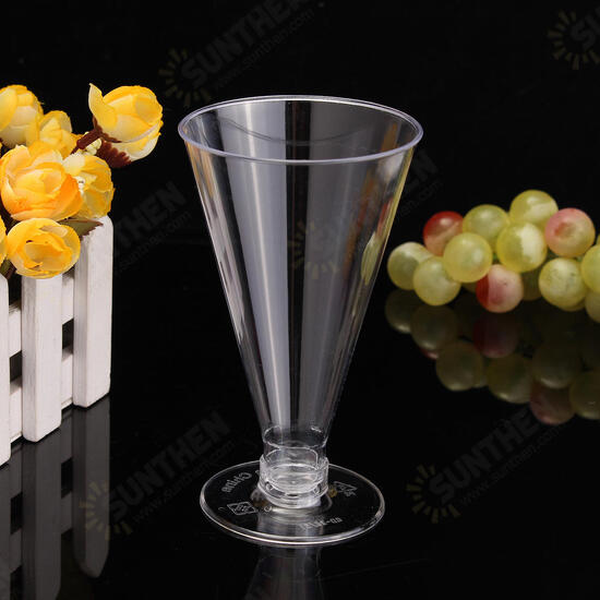 25Pcs Dessert Mousse Cake Cup Canape Dishes Clear Plastic Jelly Goblet Party