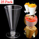 25Pcs Dessert Mousse Cake Cup Canape Dishes Clear Plastic Jelly Goblet Party