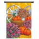 28inch x 40inch Pumpkin Wagon Wheel Fall Autumn Decorative House Flag Large Banner Decorations