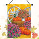 28inch x 40inch Pumpkin Wagon Wheel Fall Autumn Decorative House Flag Large Banner Decorations