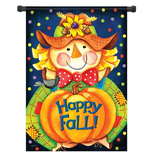 28inchx40inch Happy Smile Fall Scarecrow Welcome House Garden Flag Yard Banner Decorations