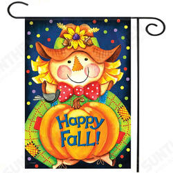 28inchx40inch Happy Smile Fall Scarecrow Welcome House Garden Flag Yard Banner Decorations 28inchx40inch Happy Smile Fall Scarecrow Welcome House Garden Flag Yard Banner Decorations