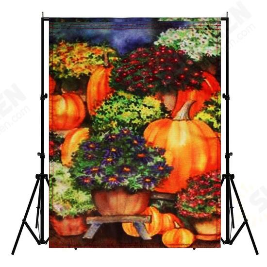 28inchx40inch Pumpkin & Mums Fall Garden Flag Seasonal Yard Banner Autumn Decorations