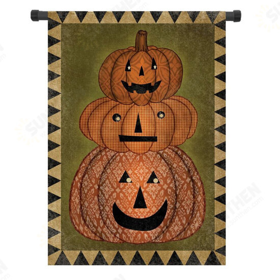 30x45cm Halloween Pumpkin Polyester Welcome Flag Garden Holiday Decoration