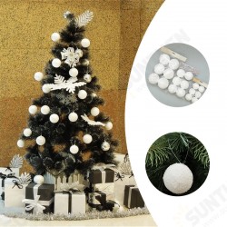 6/12Pcs Christmas Snowball Balls 40-100mm Party Ornaments Bauble Xmas Tree Decoration