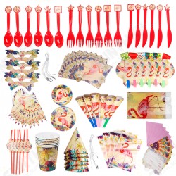 84Pcs Flamingo Kids Birthday Party Tableware Set Decor Plates Mask Paper Box Cup Decoration Toys 84Pcs Flamingo Kids Birthday Party Tableware Set Decor Plates Mask Paper Box Cup Decoration Toys