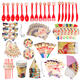 84Pcs Flamingo Kids Birthday Party Tableware Set Decor Plates Mask Paper Box Cup Decoration Toys