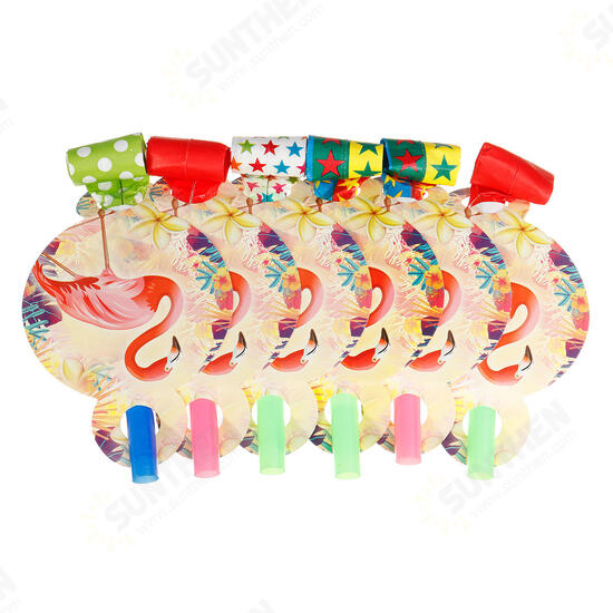 84Pcs Flamingo Kids Birthday Party Tableware Set Decor Plates Mask Paper Box Cup Decoration Toys