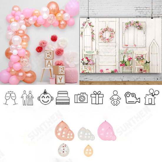 Balloon Arch Garland Set Rose Gold White Confetti Balloon Set for Wedding Birthday Party