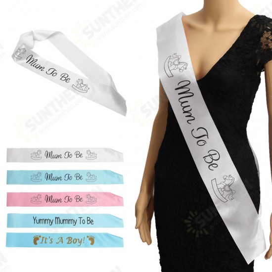 Colors Baby Shower Party Satin Sash Banner Ribbon New Mummy To Be/Grandma/Auntie/Nanny