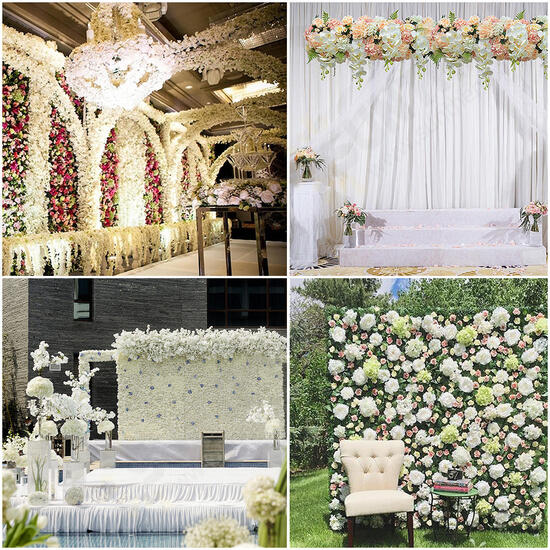 DIY Artificia Wedding Rose Flower Panel Backdrop Wall Road Arch Decorations