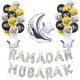 Eid Ramadan Mubarak Letter Pentagram Moon Party Foil Balloon Decoration Set