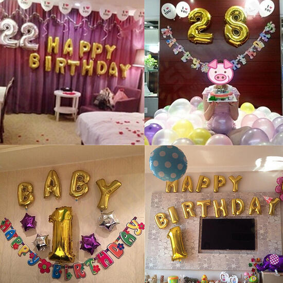 Gold Silver Number Foil Balloon Wedding Birthday Party Decoration