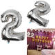 Gold Silver Number Foil Balloon Wedding Birthday Party Decoration