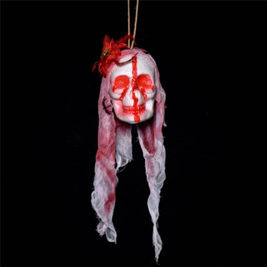 Halloween Decorations Horror props Horrible Skeleton Bleeding Skull Scary Spooky Hanging Props Party