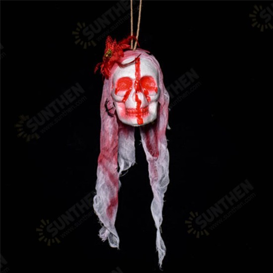 Halloween Decorations Horror props Horrible Skeleton Bleeding Skull Scary Spooky Hanging Props Party