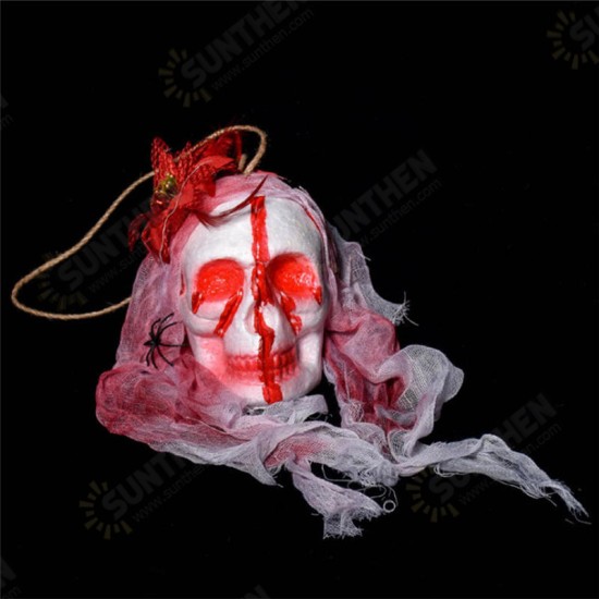 Halloween Decorations Horror props Horrible Skeleton Bleeding Skull Scary Spooky Hanging Props Party