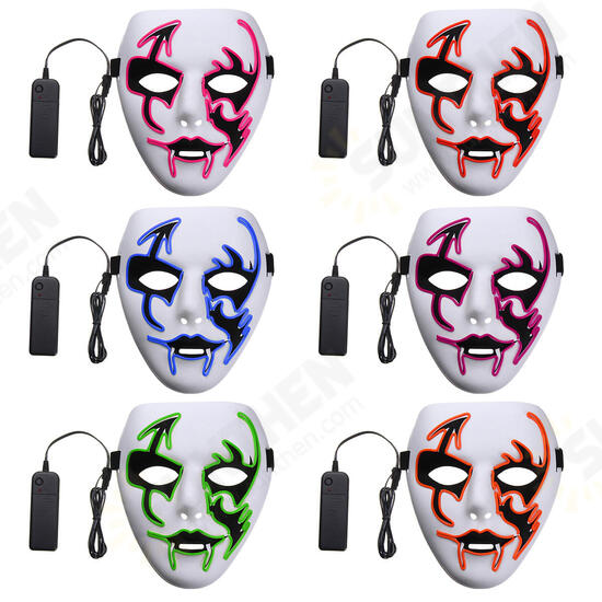 Halloween Mask LED Luminous Flashing Face Mask Party Masks Light Up Dance Halloween Cosplay