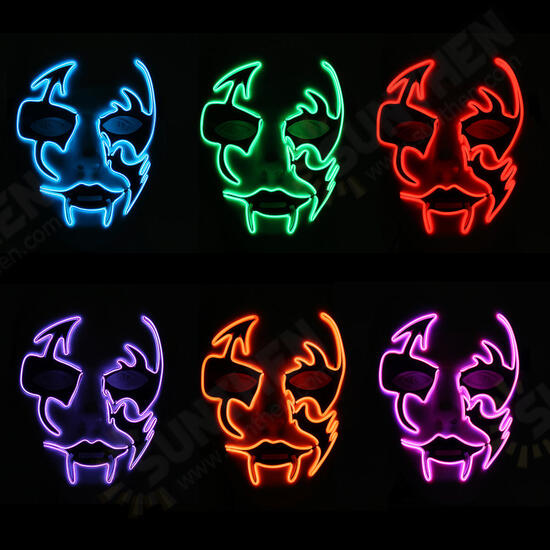 Halloween Mask LED Luminous Flashing Face Mask Party Masks Light Up Dance Halloween Cosplay