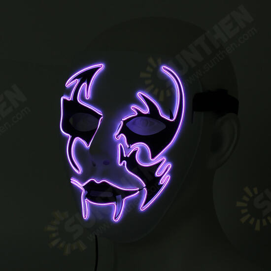 Halloween Mask LED Luminous Flashing Face Mask Party Masks Light Up Dance Halloween Cosplay