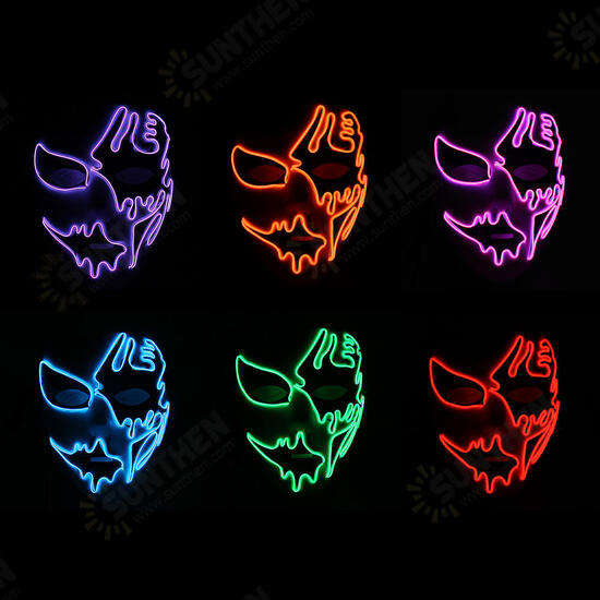 Halloween Mask LED Luminous Flashing Party Masks Light Up Dance Halloween Cosplay Props